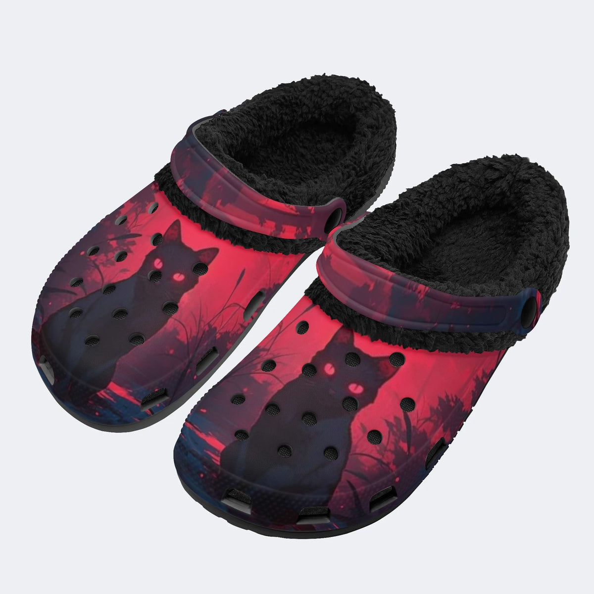 Mystic Twilight Cat - Fur Lined Slippers/Sandals