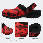 Dark Red Bone Ghost - Fur Lined Slippers/Sandals