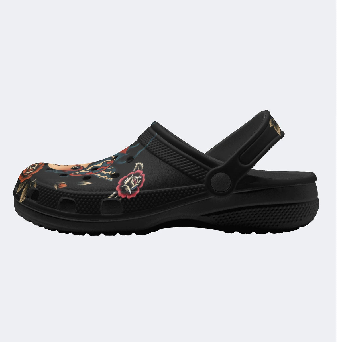 Human Face Rhinoceros Beetle Print - Slippers/Sandals