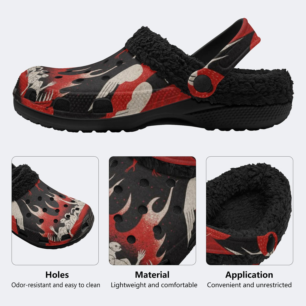 Dark Hell Art - Fur Lined Slippers/Sandals