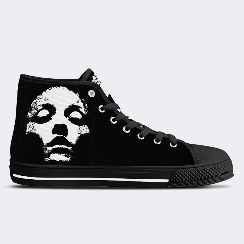 Unisex Vintage Jesus Printe - High Top Canvas