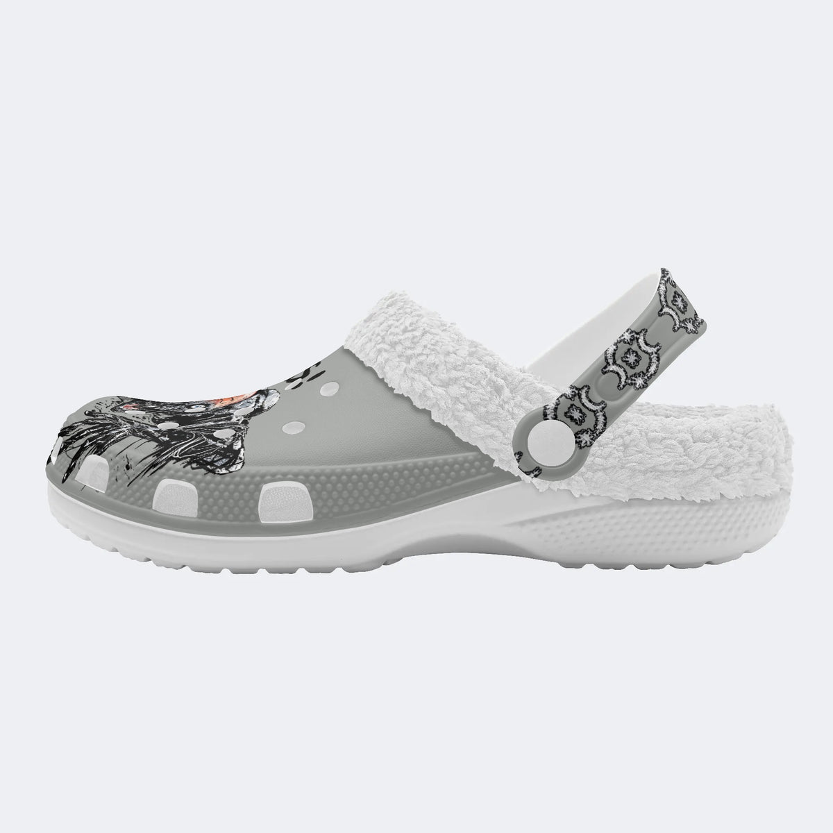 Unisex More Brains Print - Fur Lined Slippers