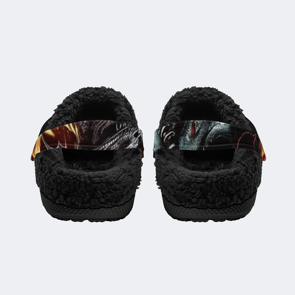 Dragon Skull Fire - Fur Lined Slippers/Sandals