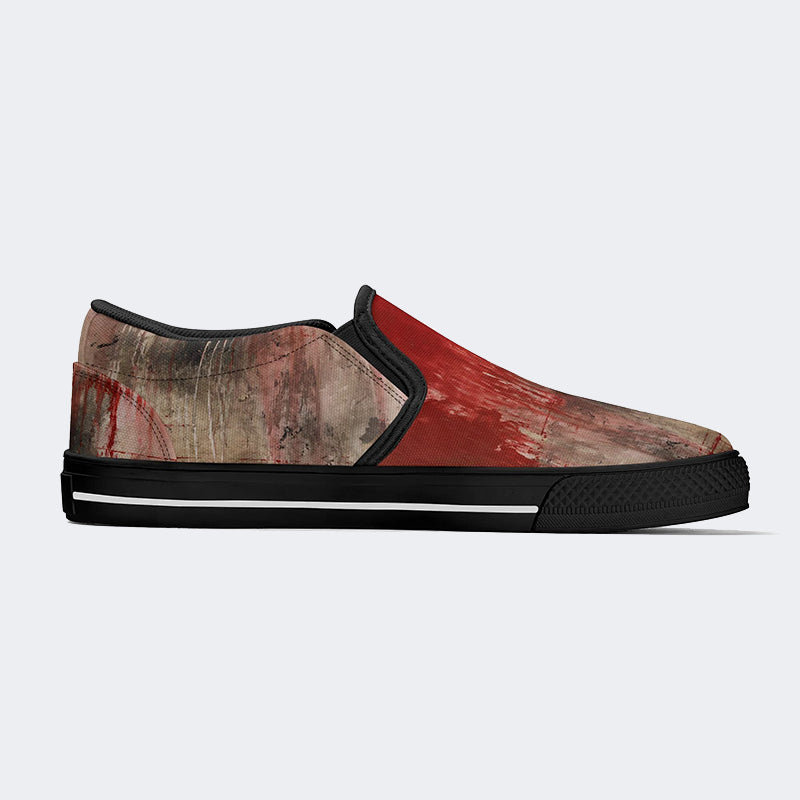 Weird Blood Dark Horror Gothic Halloween Vintage Art Print - Slip On Shoes