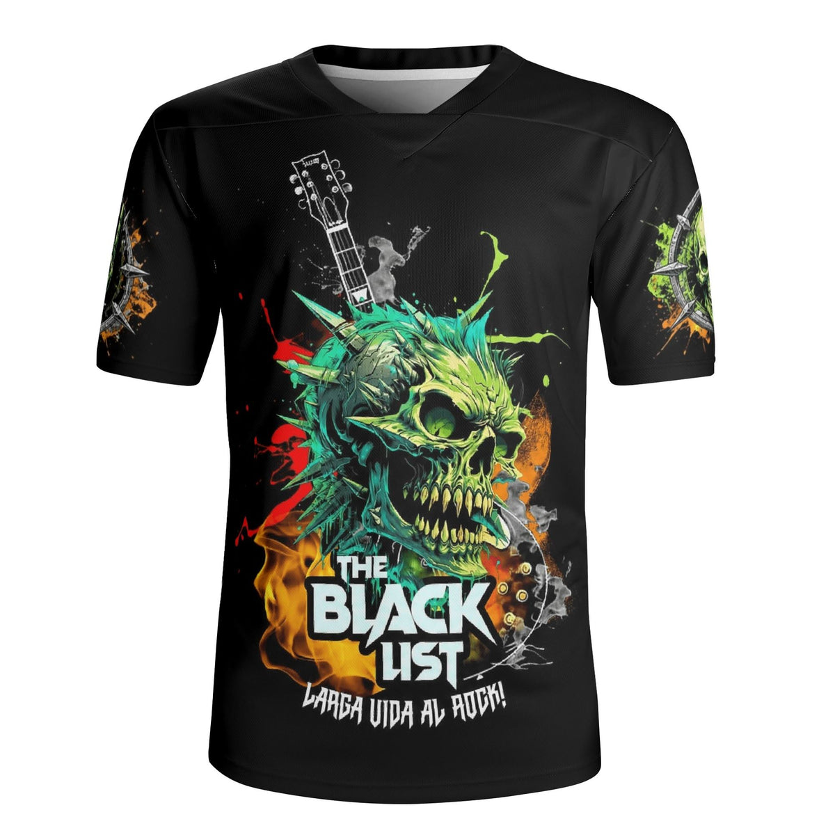 Rock Guitar Skull - Men's All Over Printing Rugby Jersey