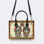 Old School Rock Frog Print - Leather Handbag