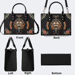 Death Moth&Skeleton Print - Leather Handbag