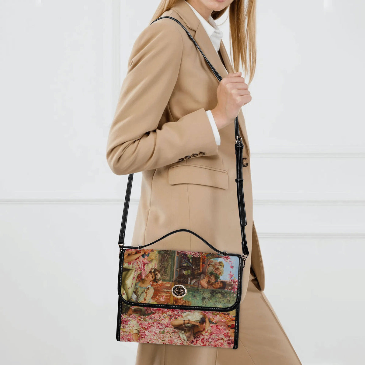 Roses of Heliogabal Print - Leather Satchel Bag