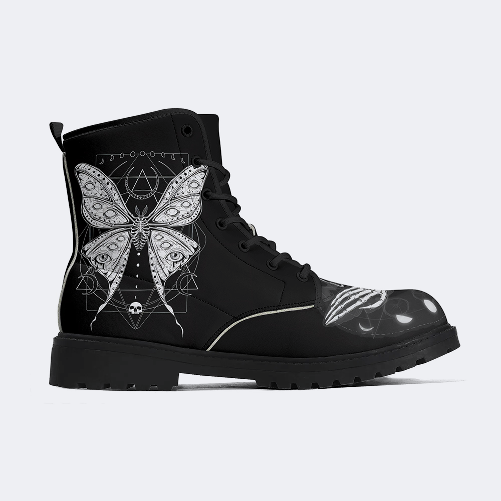 Unisex Death Moth Print - Boots