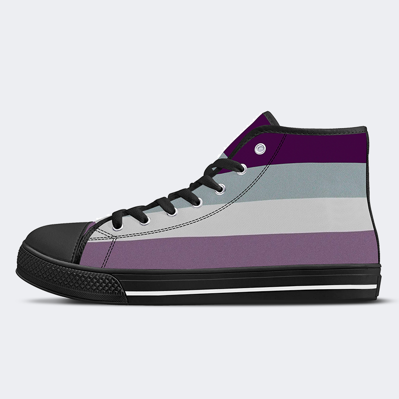 Flag for the Asexual High Top Canvas Shoes