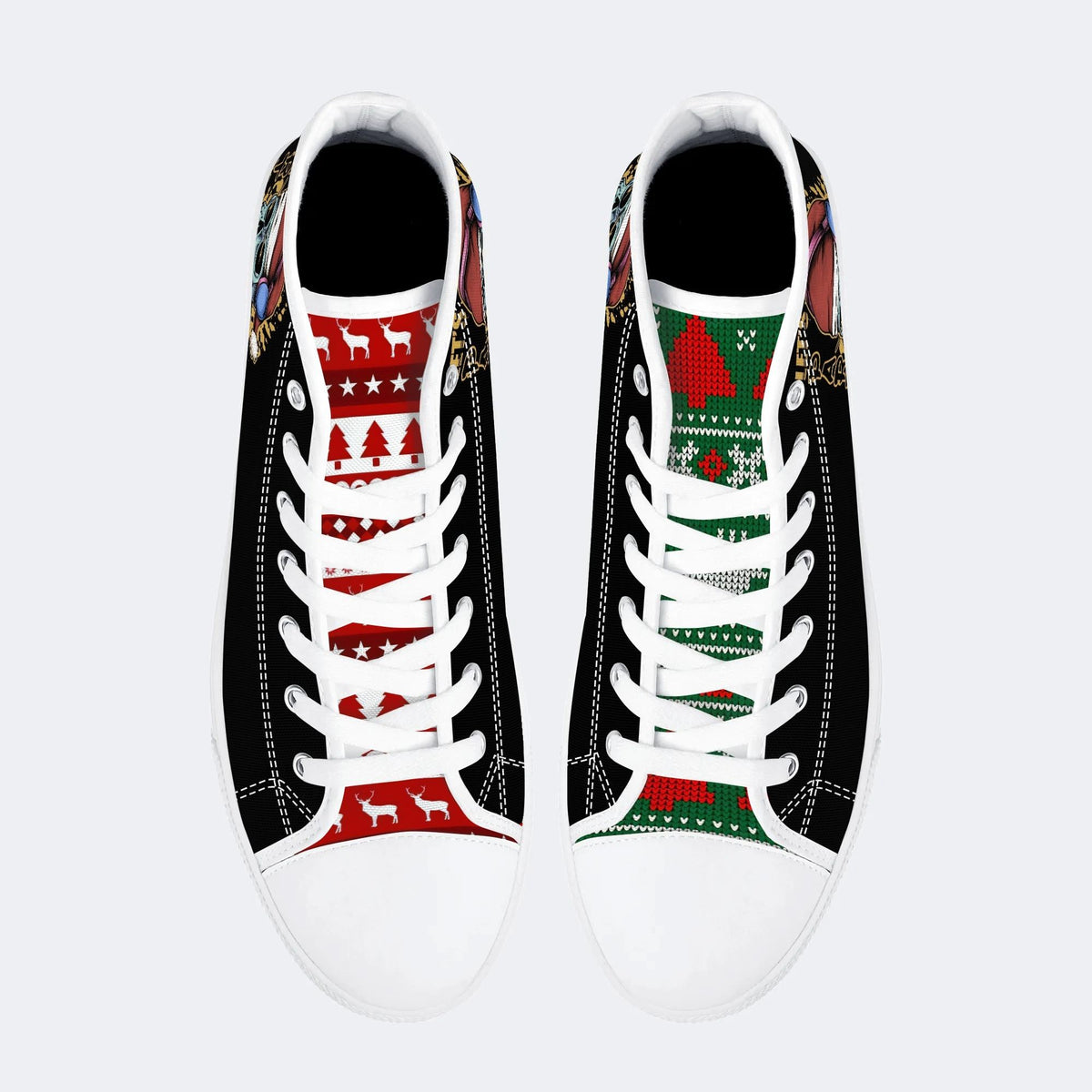 Christmas Skull Art Print - High Top Canvas