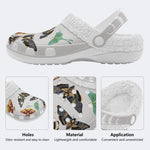 Death Skull Moth Print - Fur Lined Slippers/Sandals