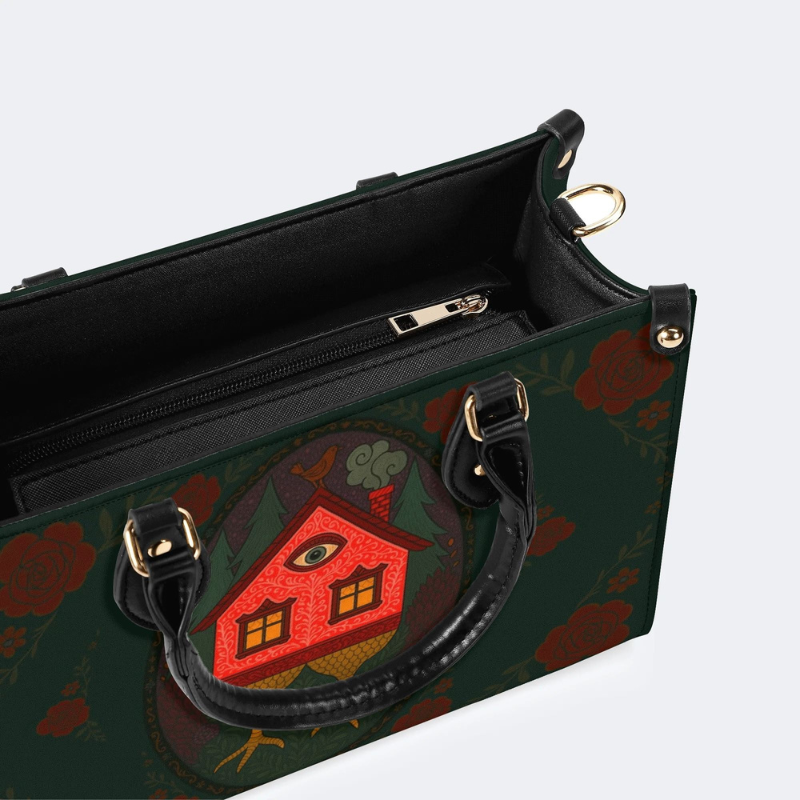 Abstract Bird House Print Handbag Factory Direct Sales_11