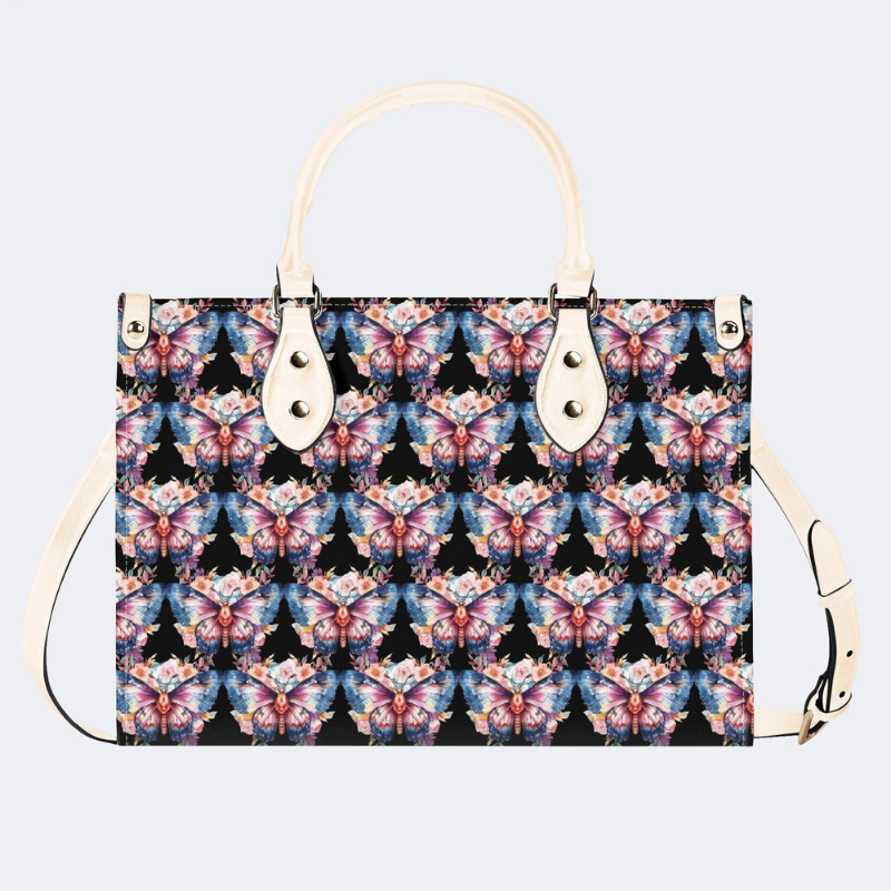 Colorful Moth Print Handbag Factory Direct Sales_01
