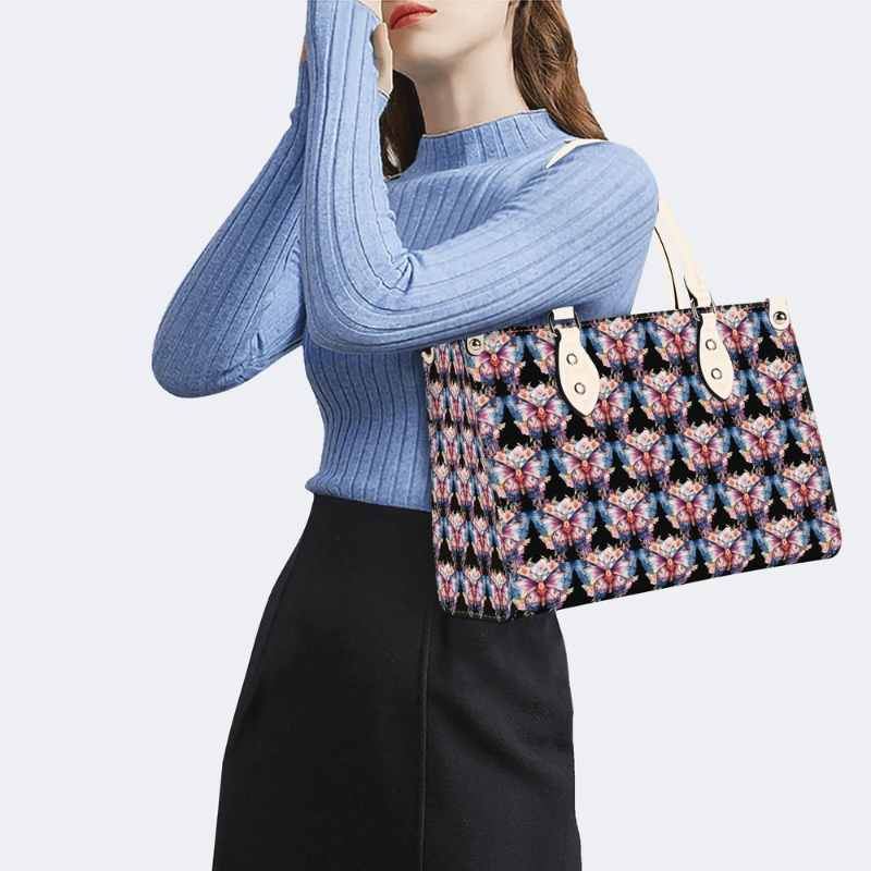 Colorful Moth Print Handbag Factory Direct Sales_07