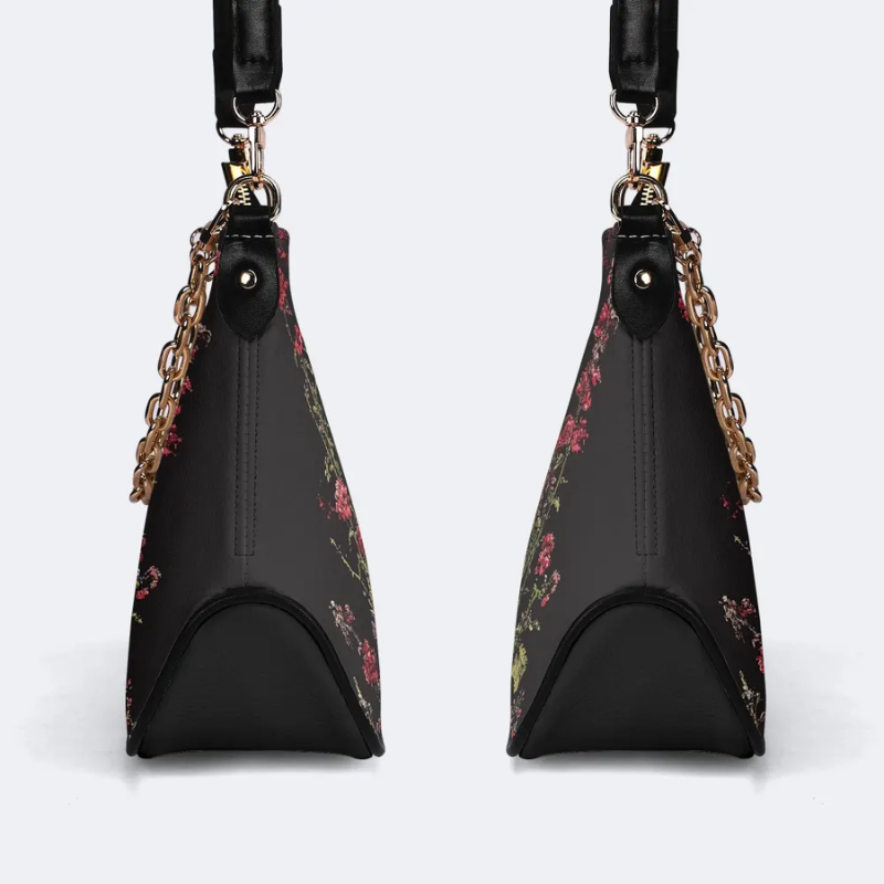 Crow Standing On Skull Print Leather Crossbody Bag_03