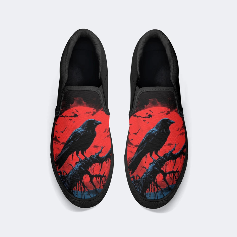Crows At Sunset Slip On Shoes Factory direct sales_05