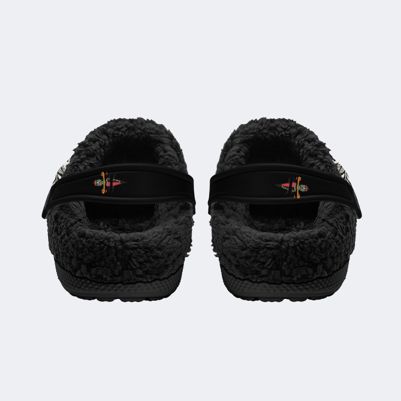 Death Moth And Sickle Print Slippers/Sandals