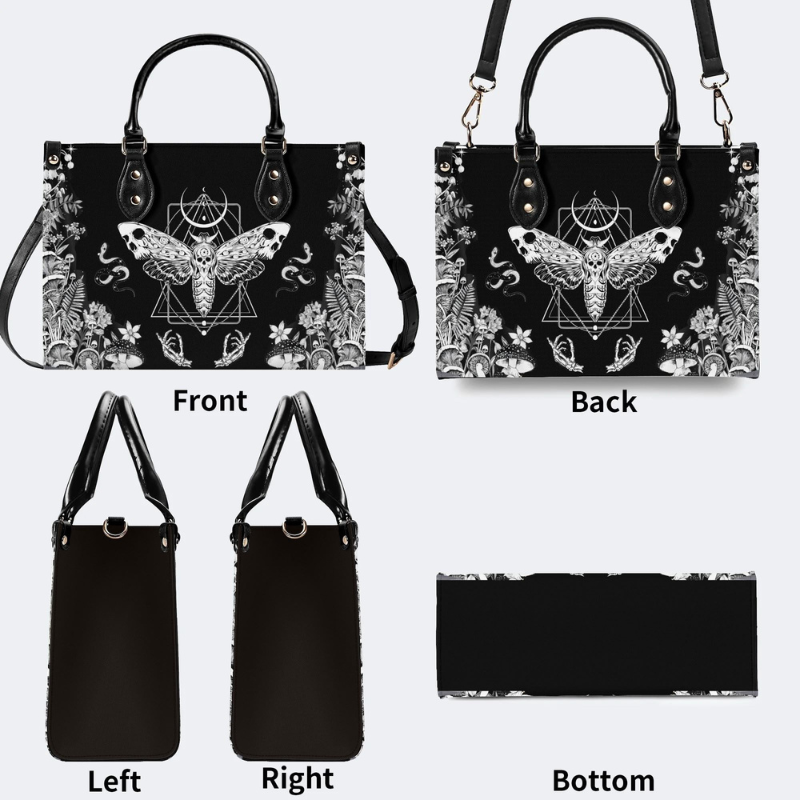 Geometric Moth And Snake Print Handbag_10