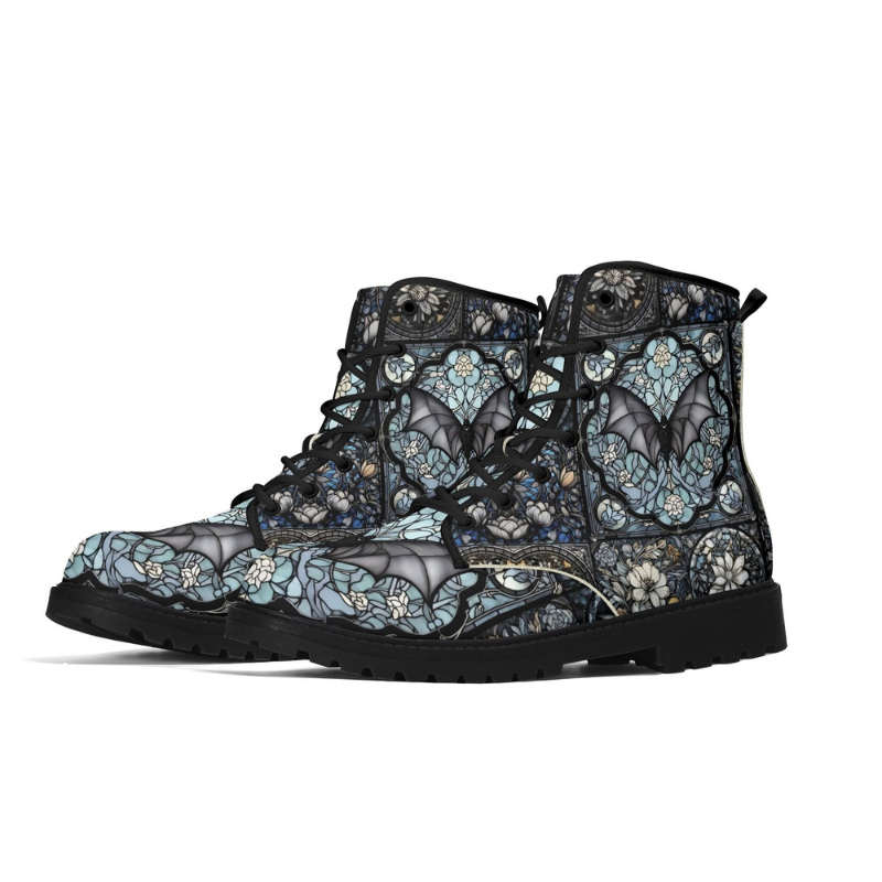 Gothic Bat Print Boots Factory Direct Sales_01