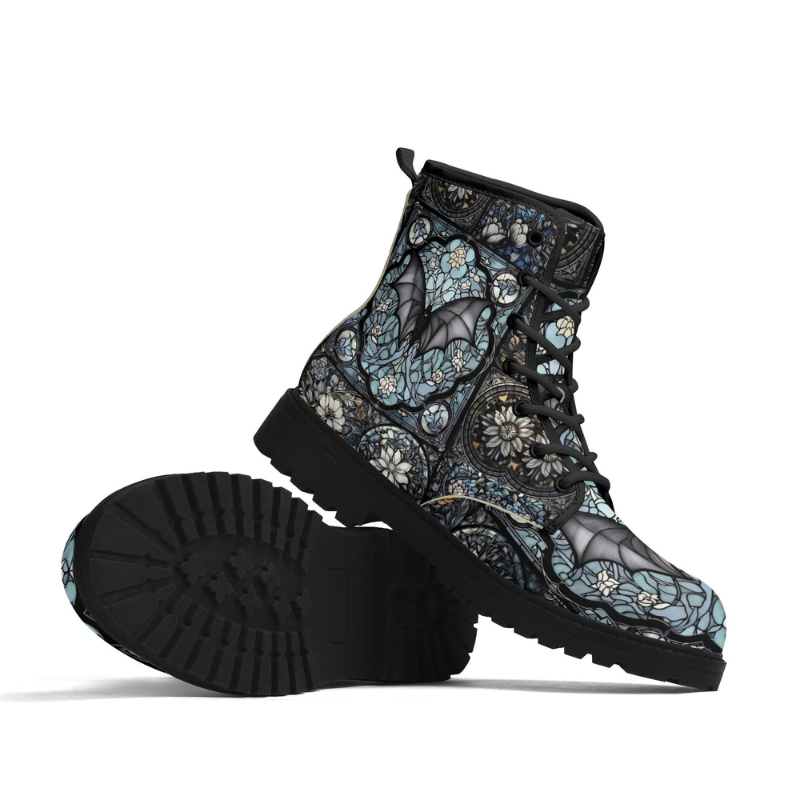 Gothic Bat Print Boots Factory Direct Sales_05