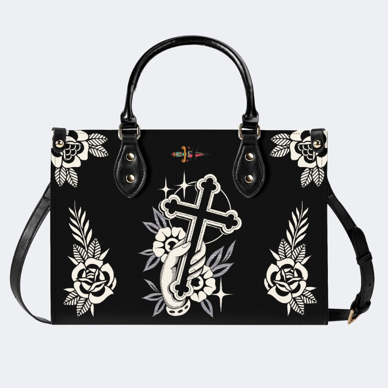 Hand Holding Cross Print Handbag Factory Direct Sales