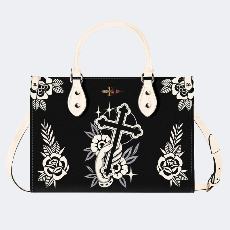 Hand Holding Cross Print Handbag Factory Direct Sales