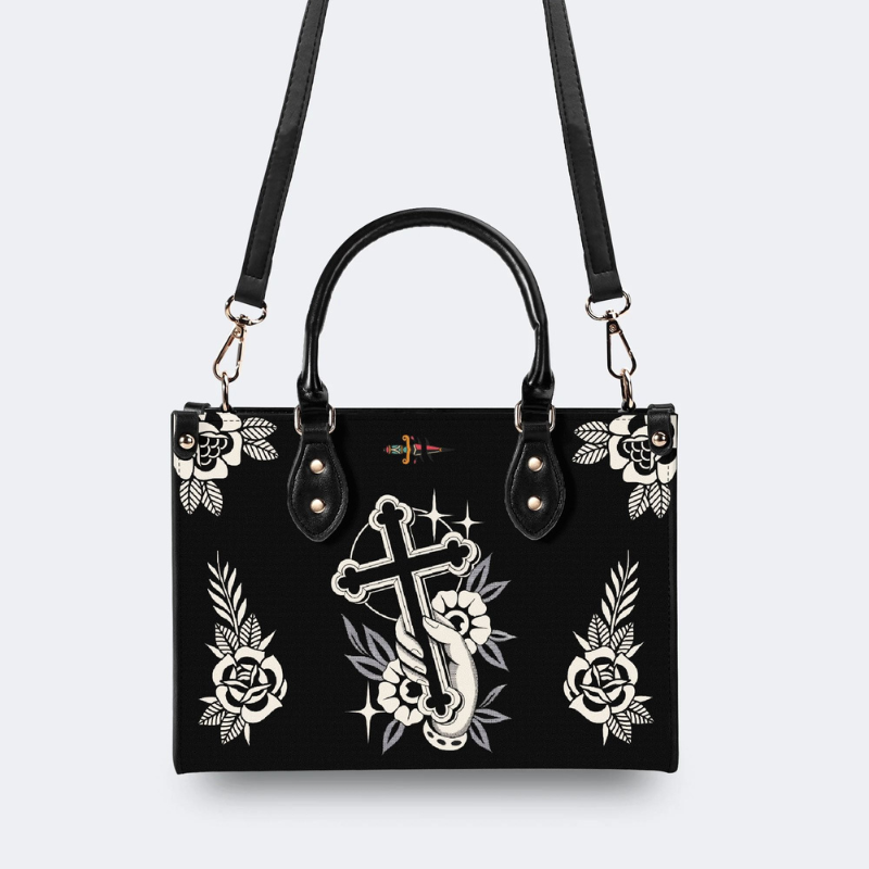 Hand Holding Cross Print Handbag Factory Direct Sales