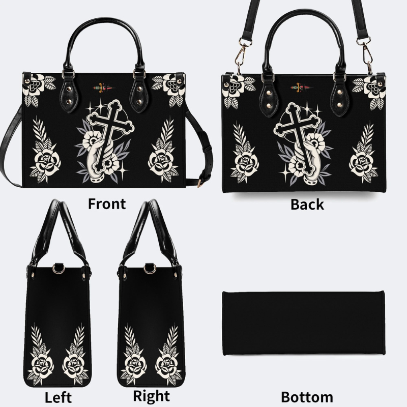 Hand Holding Cross Print Handbag Factory Direct Sales