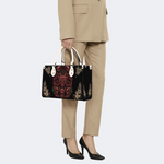 Hell Devil And Dragon Head Print Handbag