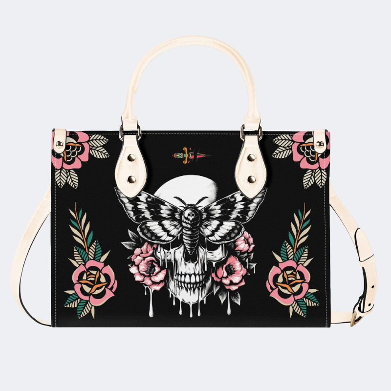 Horror Moth Skull Print Handbag Factory Direct Sales
