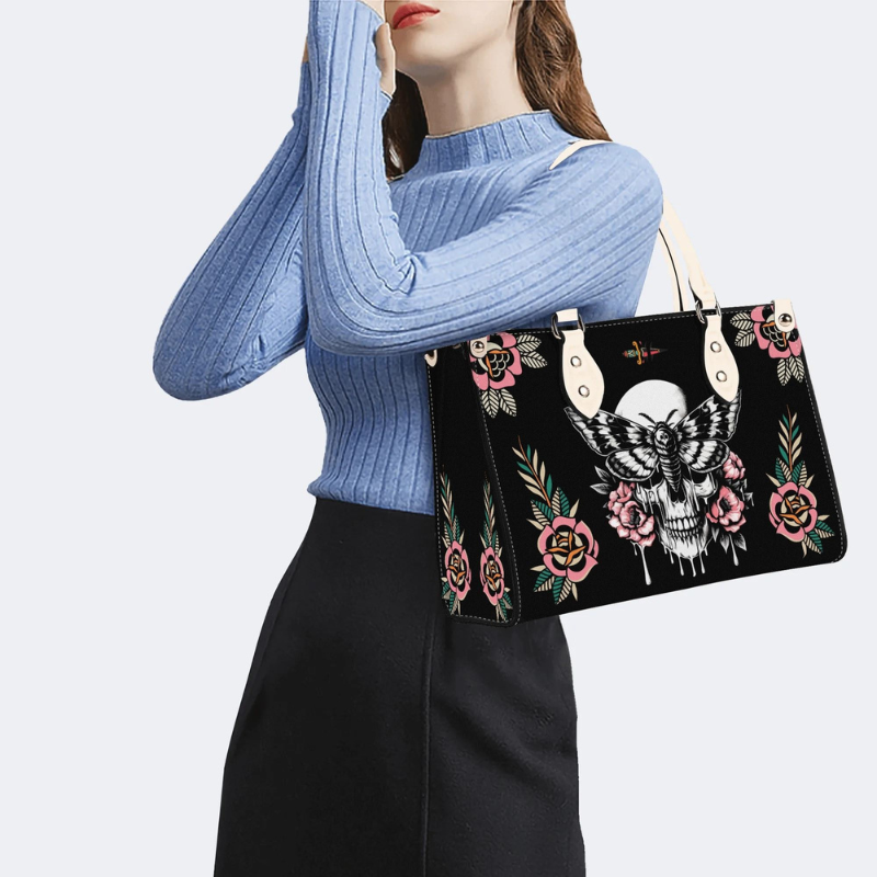 Horror Moth Skull Print Handbag Factory Direct Sales