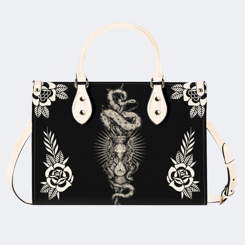 Hourglass And Snake Print Handbag Factory Direct Sales