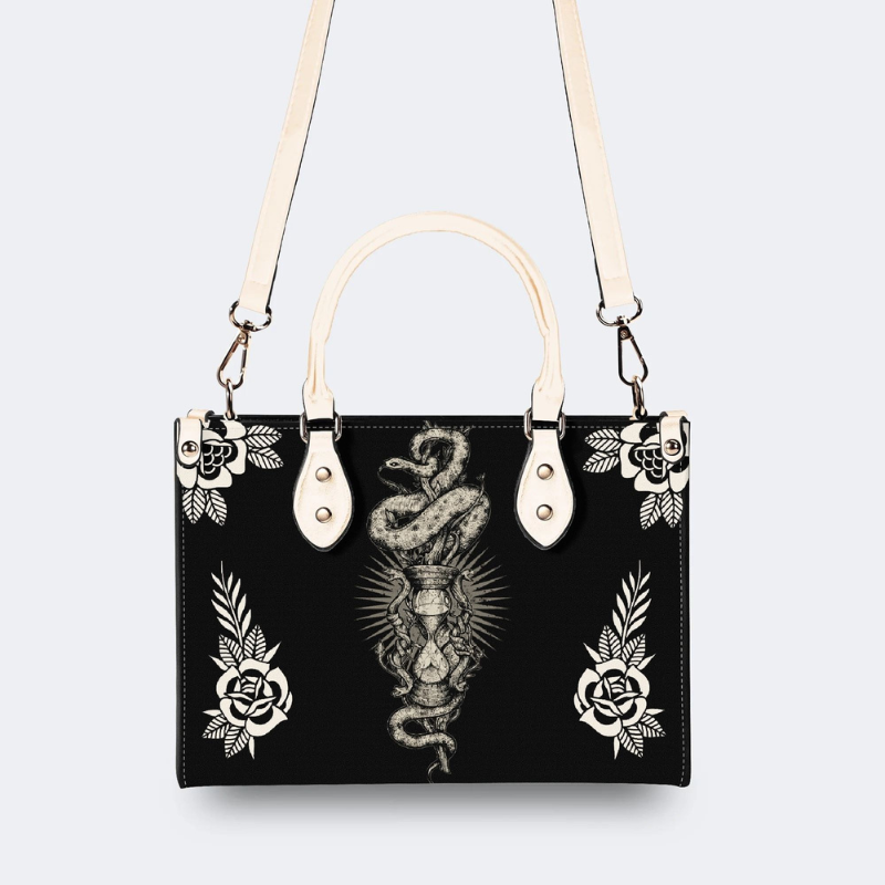 Hourglass And Snake Print Handbag Factory Direct Sales