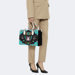 Human Face Moth And Bird Print Handbag_09
