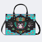 Human Face Moth And Bird Print Handbag