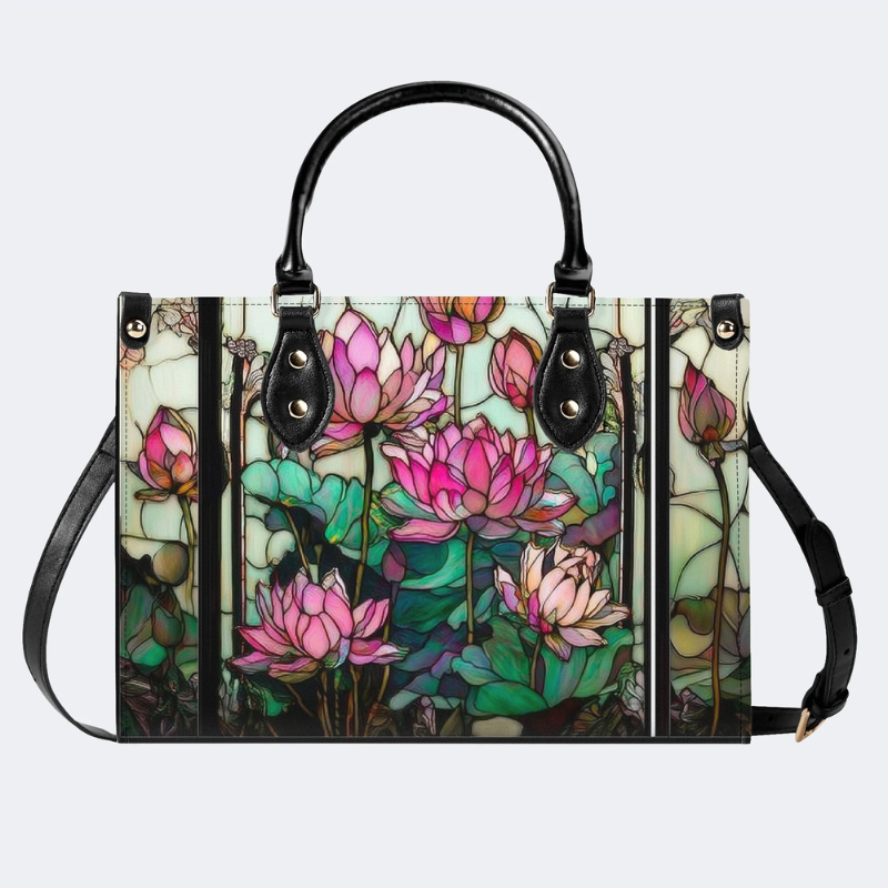 Lotus Flowers In Vintage Pond Handbag Factory Direct Sales