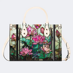 Lotus Flowers In Vintage Pond Handbag Factory Direct Sales_01