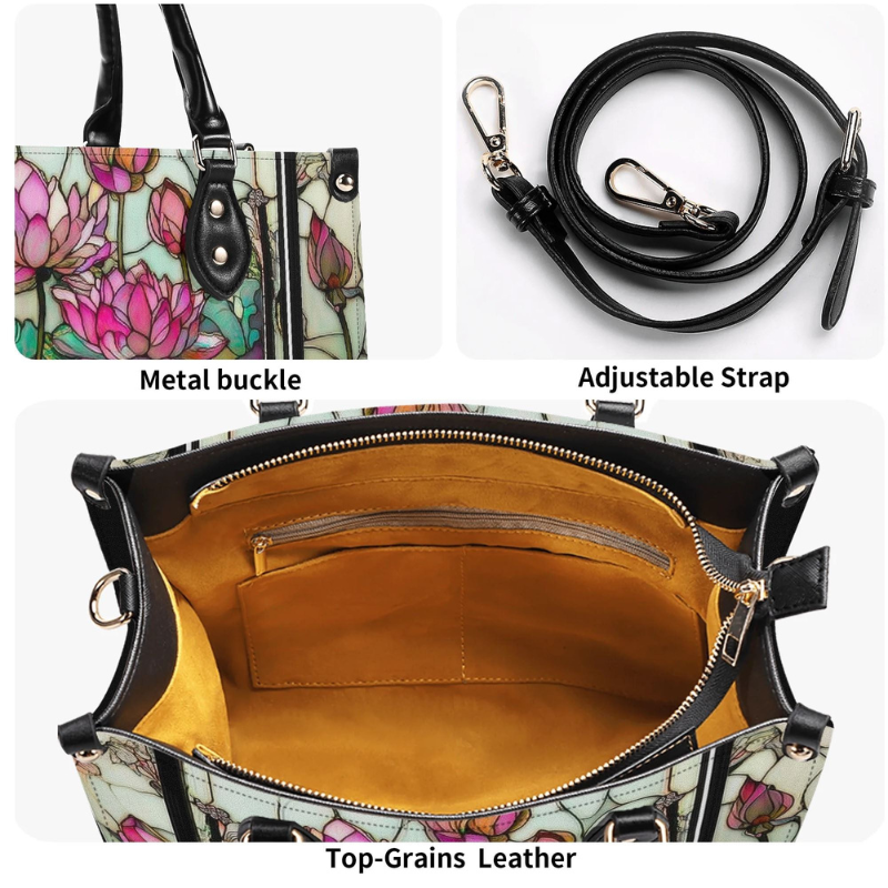 Lotus Flowers In Vintage Pond Handbag Factory Direct Sales_12