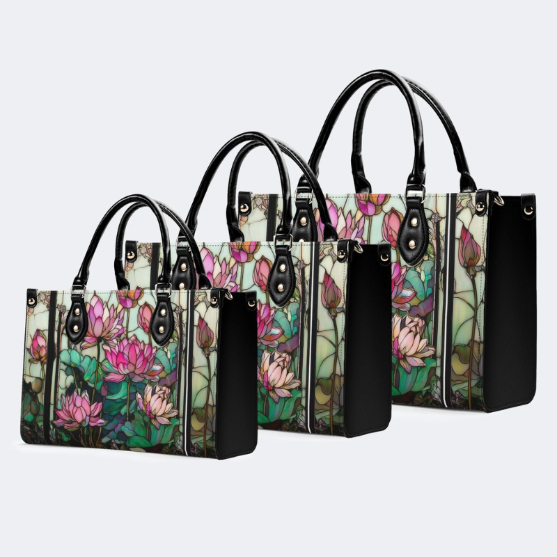 Lotus Flowers In Vintage Pond Handbag Factory Direct Sales_13