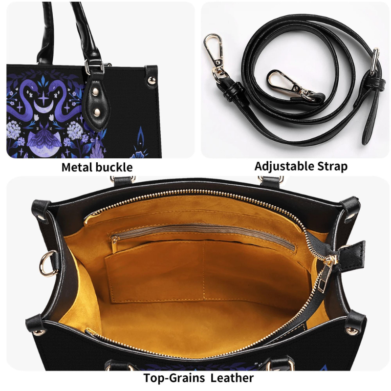 Lunar Moth And Snake Print Handbag Factory Direct Sales_12