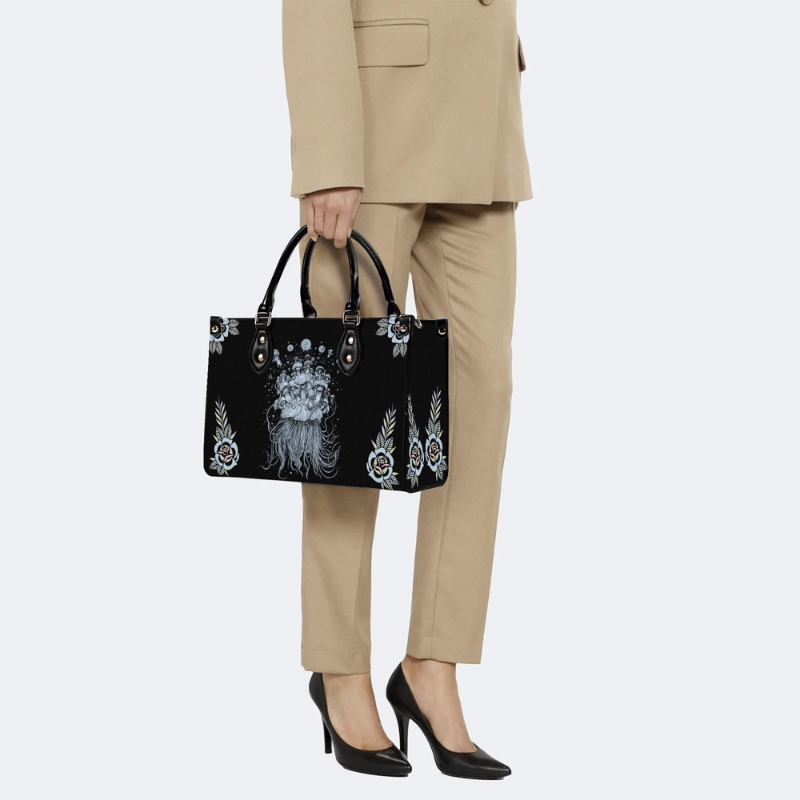Mushroom And Jellyfish Print Handbag Factory Direct Sales
