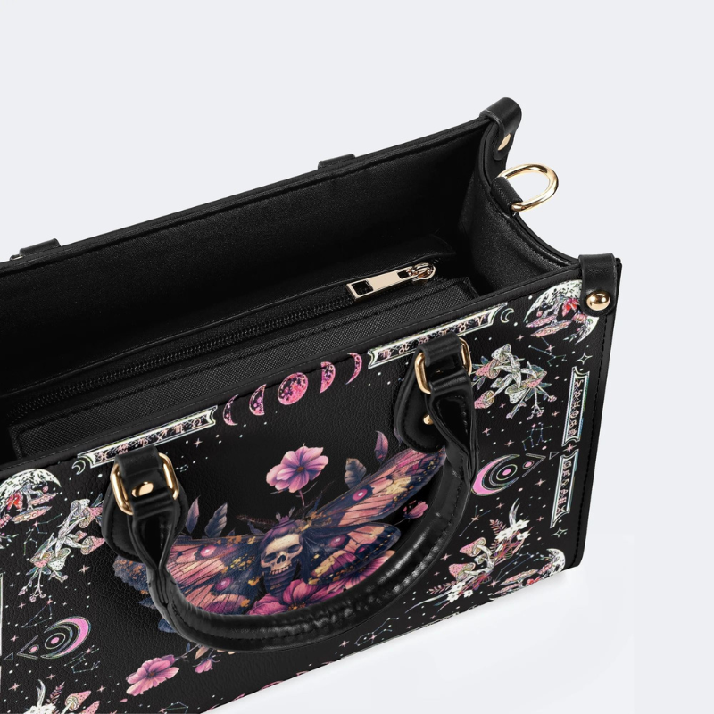 Pink Death Moth Starry Sky Print Handbag