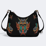 Retro And Weird With Snake Prints Leather Crossbody Bag_01