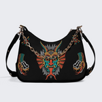 Retro And Weird With Snake Prints Leather Crossbody Bag