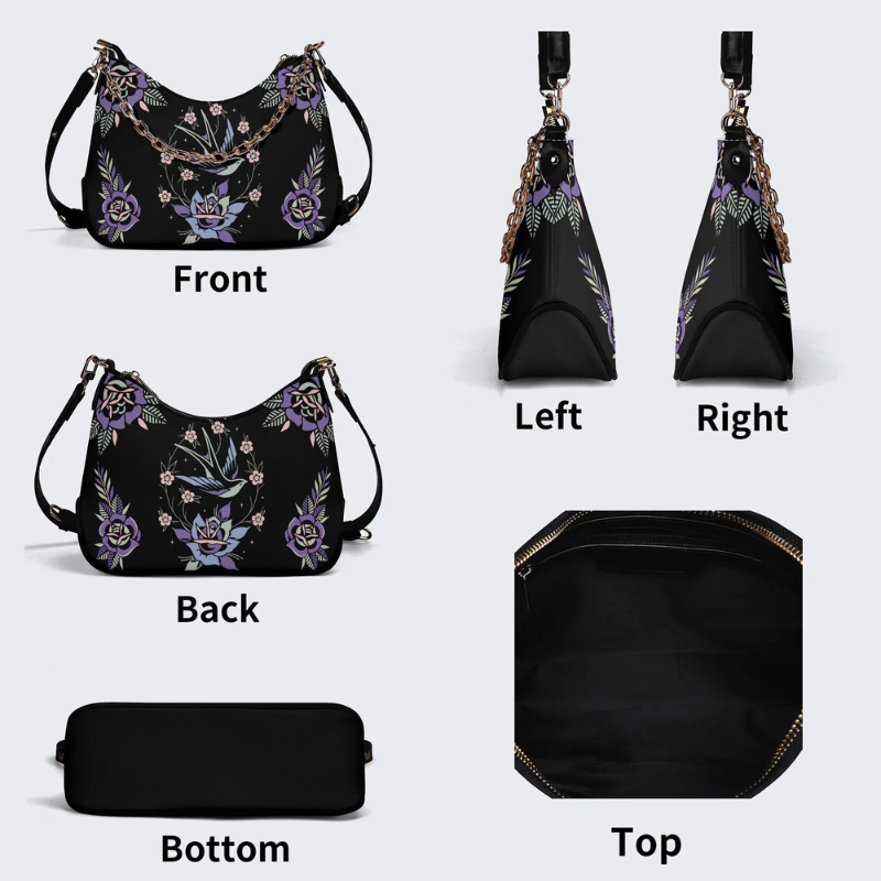Retro Bird Print Leather Crossbody Bag Factory direct sales_04