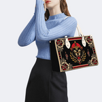 Retro Black Panther And Dagger Print Handbag_07