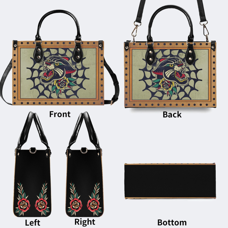 Retro Black Panther Print Handbag Factory Direct Sales