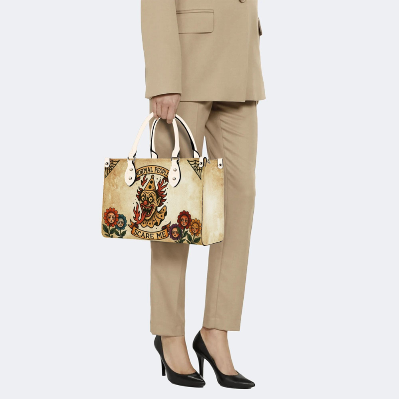 Retro Flame Clown Print Handbag Factory Direct Sales