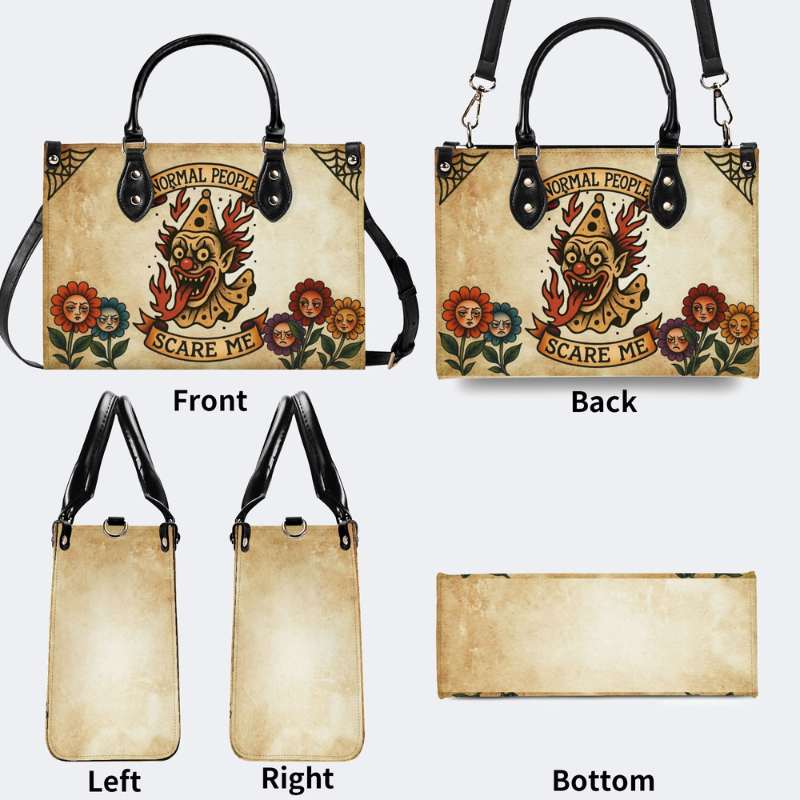 Retro Flame Clown Print Handbag Factory Direct Sales